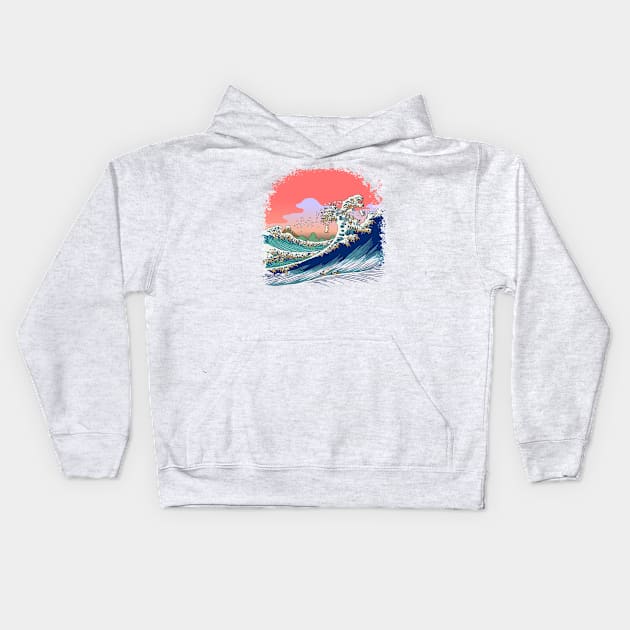 Fuji at Sea of Pugs Kids Hoodie by huebucket